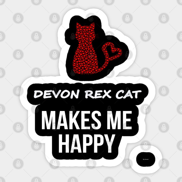 My Devon Rex Cat Makes Me Happy - Heart Gift For Devon Rex Cat Parent Sticker by HarrietsDogGifts